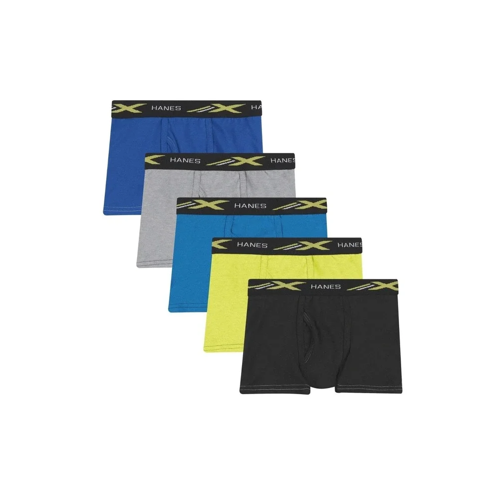 Hanes Boys' Underwear, X-Temp Stretch Mesh Boxer Briefs 5 Pack, Size Small